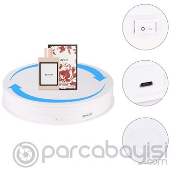 PULUZ 30cm Turntable Ürün Çekimi İçin 360 Derece Elektrikli Döner Tabla -10-20kg