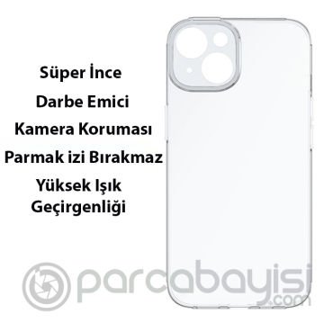 Baseus Simple Case iPhone 14 Plus 6.7 Kamera Korumalı İnce Silikon Şeffaf Kılıf