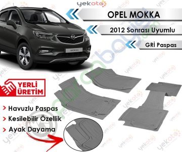 Opel Mokka 2012 Sonrası Uyumlu Havuzlu Kesilebilir Gri Paspas