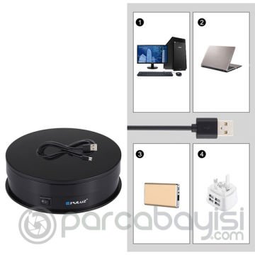 PULUZ 15cm Turntable Ürün Çekimi İçin 360 Derece Elektrikli Döner Tabla -15kg