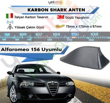 Alfa Romeo 156 Uyumlu Karbon Shark Anten Köpek Balığı Anten Elektrikli İtalyan Tasarım