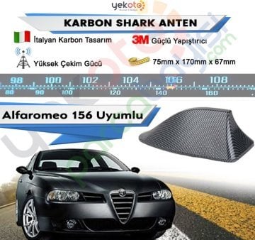 Alfa Romeo 156 Uyumlu Karbon Shark Anten Köpek Balığı Anten Elektrikli İtalyan Tasarım