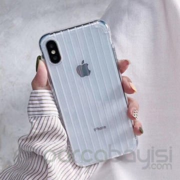 Ally iPhone XS İPhone X Trunk Lines ince Soft Silikon Kılıf