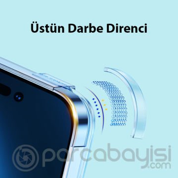 Baseus Crystal iPhone 14 Pro Max 6.7 Magsafe Silikon Kılıf + Tempered Ekran Koruyucu Set