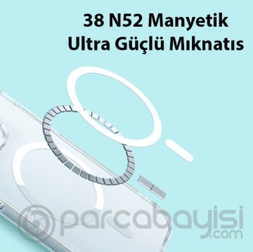 Baseus Crystal iPhone 14 Pro Max 6.7 Magsafe Silikon Kılıf + Tempered Ekran Koruyucu Set