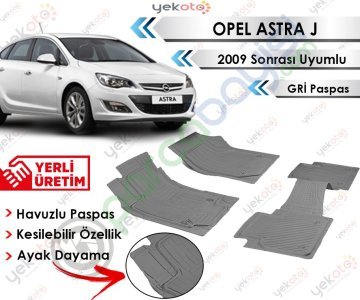 Opel Astra J 2009 Sonrası Uyumlu Havuzlu Kesilebilir Gri Paspas