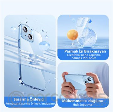 Baseus Crystal iPhone 14 6.1 Ultra-Thin Silikon Kılıf + Tempered Ekran Koruyucu Set