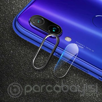 Xiaom Redmi Note 7 Kamera Koruma Metal Lens+ Kırılmaz Cam Set