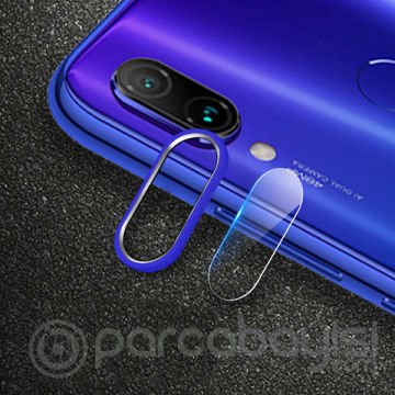 Xiaom Redmi Note 7 Kamera Koruma Metal Lens+ Kırılmaz Cam Set