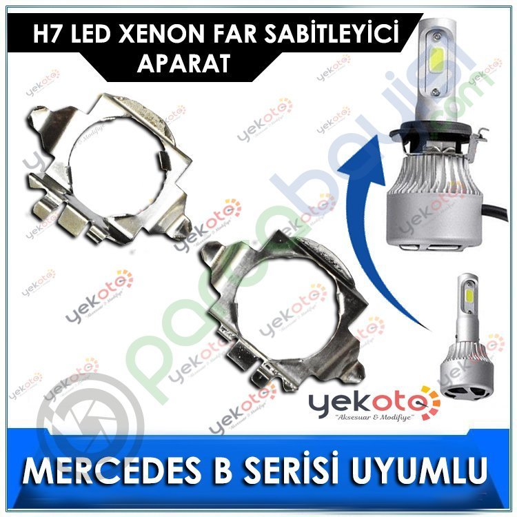 Mercedes B Sınıfı H7 Led Xenon Far Bağlantı Soketi Sabitleyici Aparat 2 Adet Tk-120