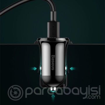 Baseus Grain Pro  Dual Usb 4.8A Max Çıkışlı Hızlı Araç Şarj Başlık
