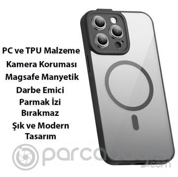 Baseus Frame Series iPhone 14 Pro Max 6.7 Kamera Koruyuculu Magsafe Kılıf + Tempered Ekran Koruyucu