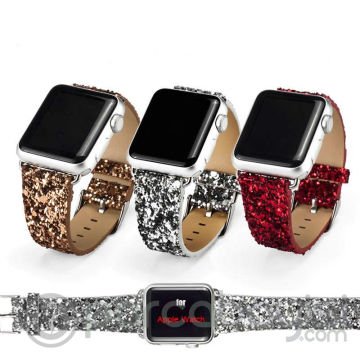 Ally Apple Watch 7-8 41mm 6-5-4 40mm Kayış Kordon Deri Sim İşlemeli 3-2-1 38mm