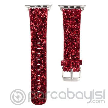 Ally Apple Watch 7-8 45mm 6-5-4 44mm Kordon Kayış Deri Sim İşlemeli 3-2-1 42mm