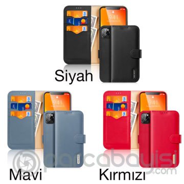 Dux Ducis iPhone 11 Pro Max Kılıf Mıknatıslı Cüzdanlı Deri Kılıf Hivo Series