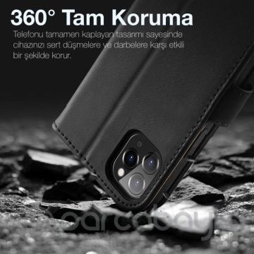 Dux Ducis iPhone 11 Pro Max Kılıf Mıknatıslı Cüzdanlı Deri Kılıf Hivo Series
