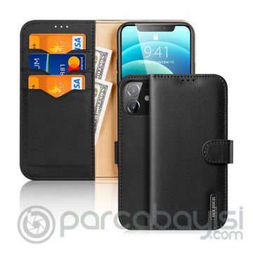 Dux Ducis iPhone 12 - 12 Pro Kılıf Mıknatıslı Cüzdanlı Deri Kılıf Hivo Series