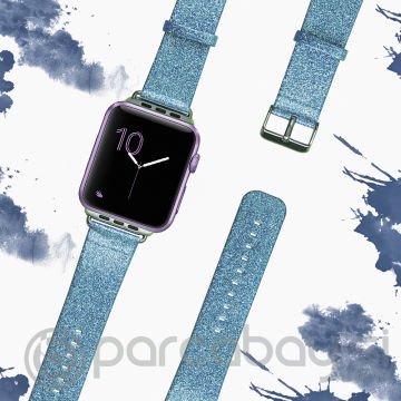 Ally Apple Watch 7-8 41mm 6-5-4 40mm Kordon Kayış Parlak Deri 3-2-1 38mm