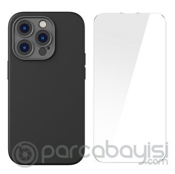 Baseus Liquid Silica Gel iPhone 14 Pro Max 6.7 Magsafe Silikon Kılıf + Tempered Ekran Koruyucu Set