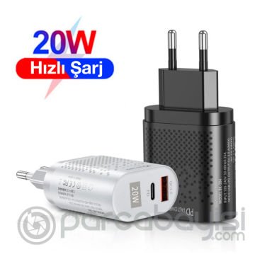 USLİON 20W USB QC3.0 Şarj PD3.0 Hızlı Şarj Aleti Şarj Başlık