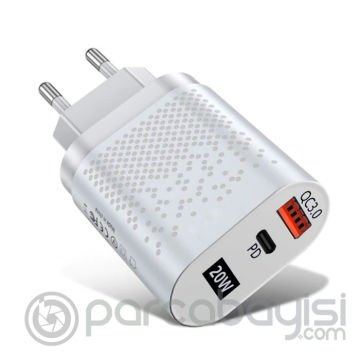 USLİON 20W USB QC3.0 Şarj PD3.0 Hızlı Şarj Aleti Şarj Başlık