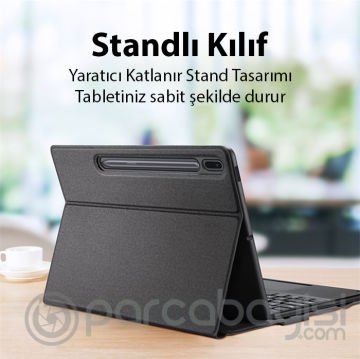 Dux Ducis SM Galaxy Tab S8 Plus-S7 Plus-S7 FE ile Uyumlu Bluetooth Klavye Touchpad Kılıf