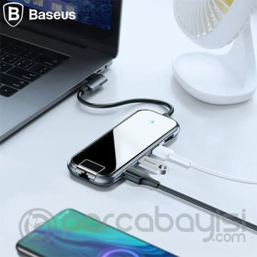 Baseus Multi-functional HUB (Type-C to 3xUSB3.0+HD4K+RJ45+PD) Adaptör