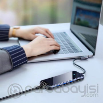 Baseus Multi-functional HUB (Type-C to 3xUSB3.0+HD4K+RJ45+PD) Adaptör