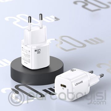 USAMS T36 20W Mini PD Hızlı Şarj Aleti 20W USB-C Güç Adaptörü