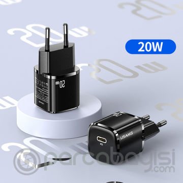 USAMS T36 20W Mini PD Hızlı Şarj Aleti 20W USB-C Güç Adaptörü