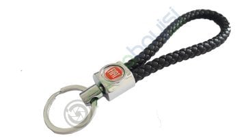 Fiat Deri Örgülü Metal Anahtarlık
