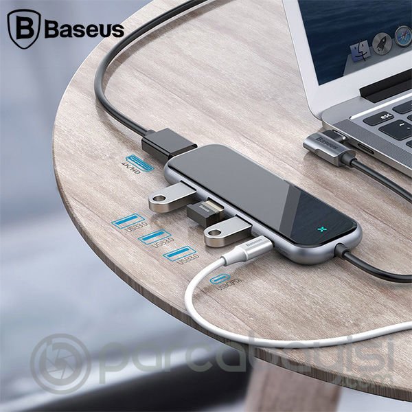 Baseus Multi-functional HUB (Type-C to 3xUSB3.0+HD4K+PD) Adaptör