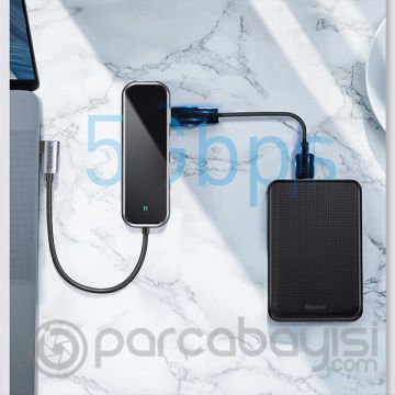 Baseus Multi-functional HUB (Type-C to 3xUSB3.0+HD4K+PD) Adaptör