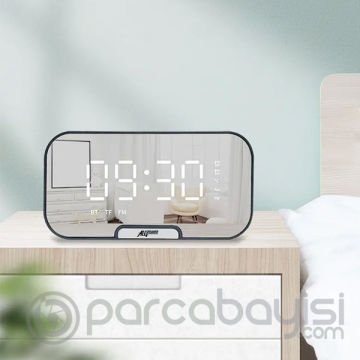 ALLY Q5 Bluetooth Hoparlör FM Radyo Dijital Masa Saati Alarm Uyandırma