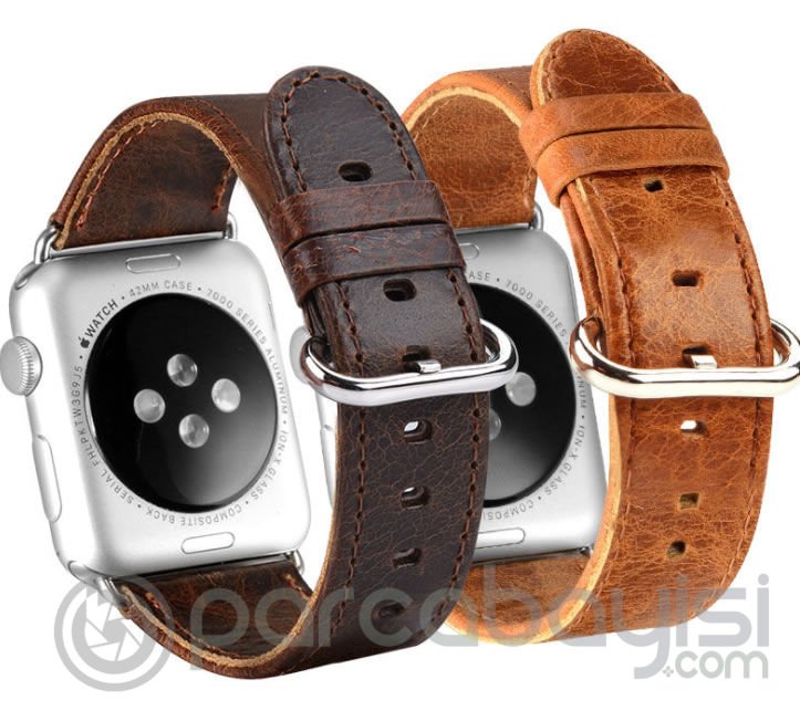 Ally Apple Watch 7-8 41mm 6-5-4 40mm Retro Deri Kordon Kayış 3-2-1 38mm