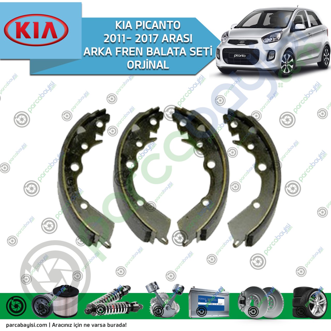 Kia Picanto Arka Fren Balata Seti Orjinal | 583501Ya00
