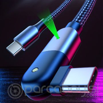 ALLY 60W UsB Type-C Pd  Hızlı Şarj Kablosu 2metre Döner Başlıklı Kablo