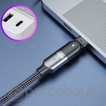 ALLY 60W UsB Type-C Pd  Hızlı Şarj Kablosu 2metre Döner Başlıklı Kablo