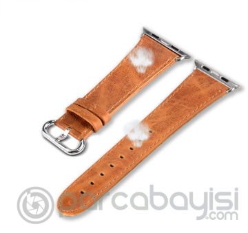 Ally Apple Watch 7-8 45mm 6-5-4 44mm Kordon Kayış Retro Deri 3-2-1 42mm