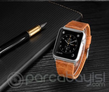 Ally Apple Watch 7-8 45mm 6-5-4 44mm Kordon Kayış Retro Deri 3-2-1 42mm