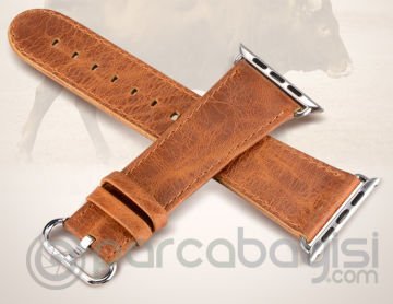 Ally Apple Watch 7-8 45mm 6-5-4 44mm Kordon Kayış Retro Deri 3-2-1 42mm