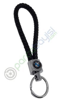 Bmw Deri Örgülü Metal Anahtarlık