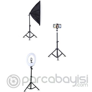 Ally 2 metre 200CM Işık Ayağı Light Stand+Tripod Ayağı Stand