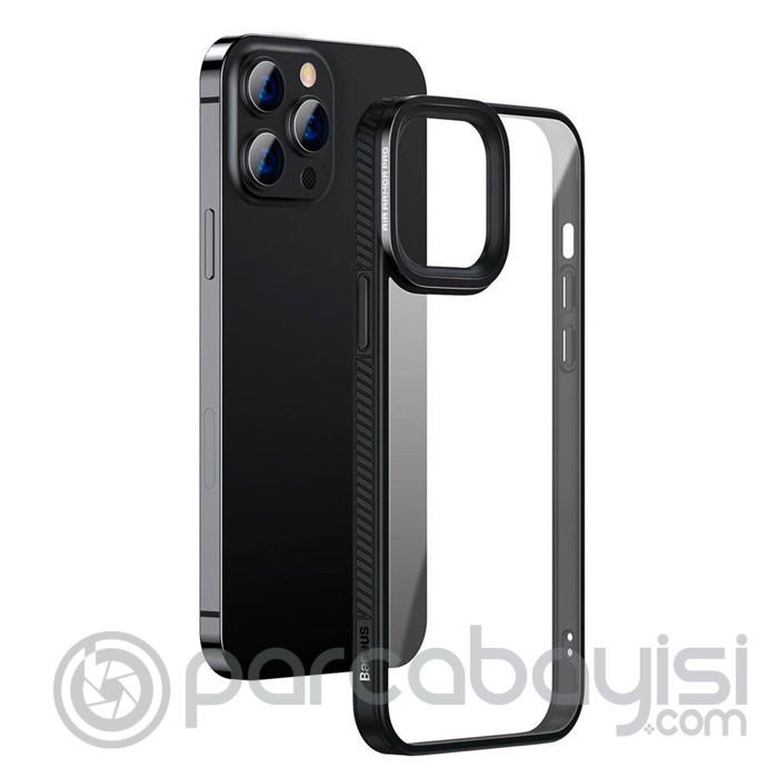 Baseus Crystal iPhone 13 Pro Max Kılıf Jel Çerçeve Zırhlı Silikon Kılıf