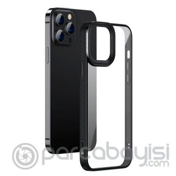 Baseus Crystal iPhone 13 Pro Max Kılıf Jel Çerçeve Zırhlı Silikon Kılıf