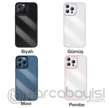 Baseus Crystal iPhone 13 Pro Max Kılıf Jel Çerçeve Zırhlı Silikon Kılıf