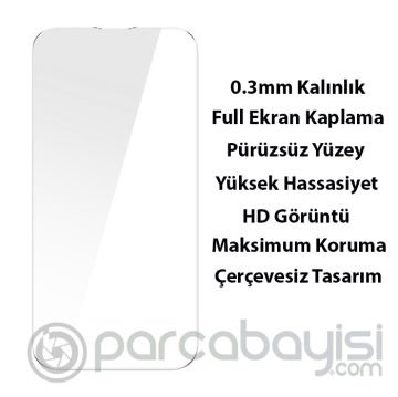Baseus Glitter iPhone 14 Pro 6.1 Renkli Kenar Silikon Kılıf + Tempered Ekran Koruyucu Set