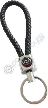 Audi Deri Örgülü Metal Anahtarlık