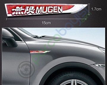 Mugen 3D Logo Metal Sticker Kırmızı 2'Li Set