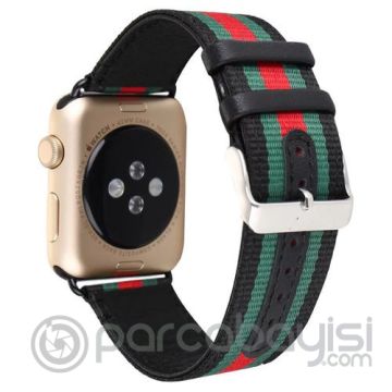 Ally Apple Watch 7-8 45mm 6-5-4 44mm Kayış Kordon Canvas Dokuma 3 Renk 3-2-1 42mm